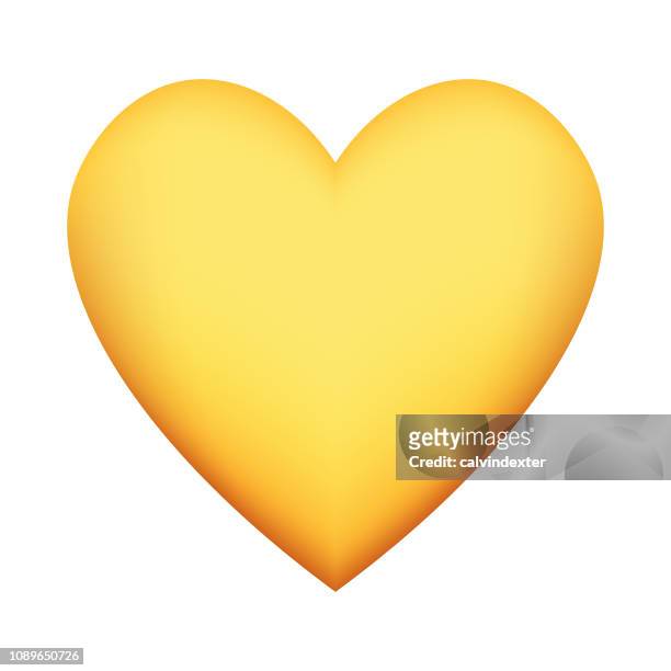 illustrazioni stock, clip art, cartoni animati e icone di tendenza di icona della forma del cuore di san valentino - giallo