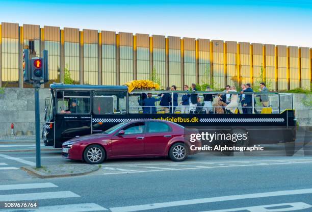 copenhagen open topped tour bus - stag night stock pictures, royalty-free photos & images