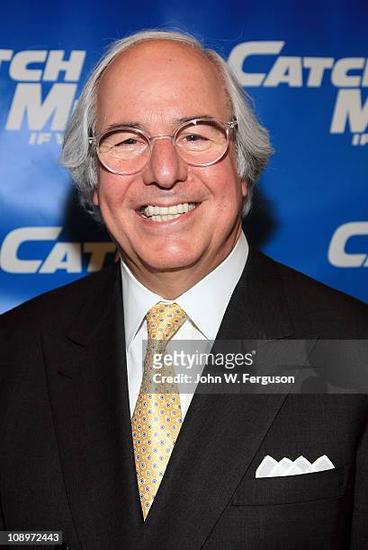 Frank W. Abagnale attends the "Catch Me If You Can" Broadway rehearsal Sneak Peek at The New 42nd Street Studios on February 10, 2011 in New York...
