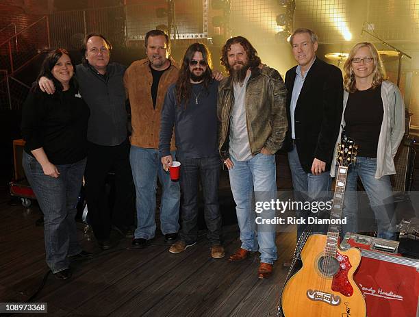 Singer/Songwriter Shooter Jennings and Singer/Songwriter Jamey Johnson during the Taping Of CMT Crossroads on February 27, 2009 at Rocketown in...