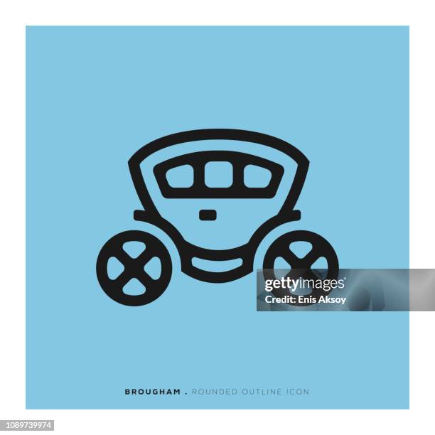 brougham rounded line icon - chariot stock illustrations