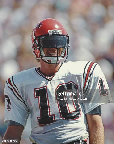 Dan McGwire, Quarterback for the San Diego State University Aztecs during the NCAA Western Athletic Conference college football game against the...