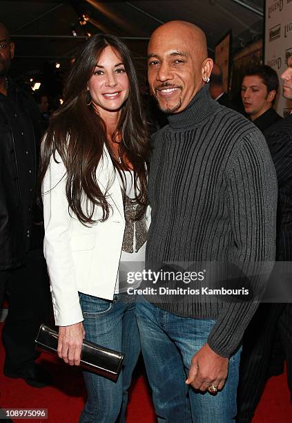 Tara Fowler and TV personality Montell Williams attend the premiere of "I Am Legend" at the WaMu Theater at Madison Square Garden on December 11,...