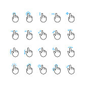 Hand Screen Gesture Touch Sensor Outline Icons