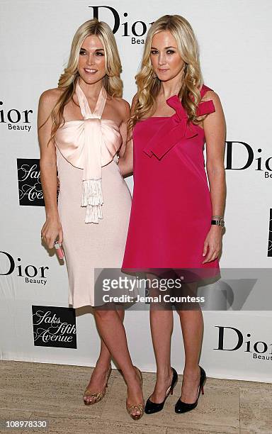 Socialite and Dior Beauty Ambassador Tinsley Mortimer and Socialite Dabney Mercer at the unveiling of Diors new "Tinsley Pink" Gloss lip gloss at...
