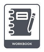 workbook icon vector on white background, workbook trendy filled icons from Business and analytics collection