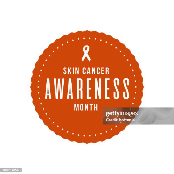 skin cancer awareness month label - mole skin stock illustrations