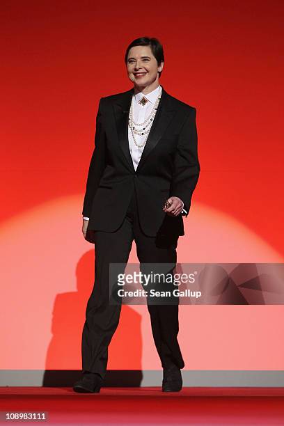 Jury member Isabella Rossellini attends the grand opening ceremony during the opening day of the 61st Berlin International Film Festival at Berlinale...