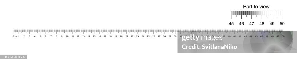 50 Cm Distance Ruler Ruler 50 Cm With Part To View Measuring Tool Ruler Scale Ruler Grid 50 ...