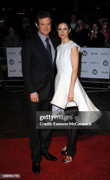 Colin Firth and Livia Giuggioli arrive at The 31st London Film Critics' Circle Awards at BFI Southbank on February 10, 2011 in London, England.