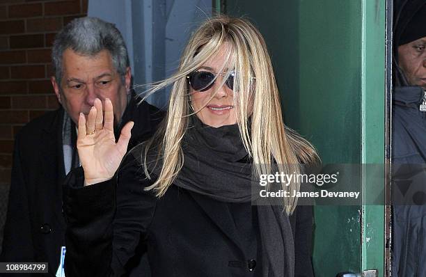 Jennifer Aniston seen leaving ABC's Good Morning America at ABC's Times Square studios on February 10, 2011 in New York City.