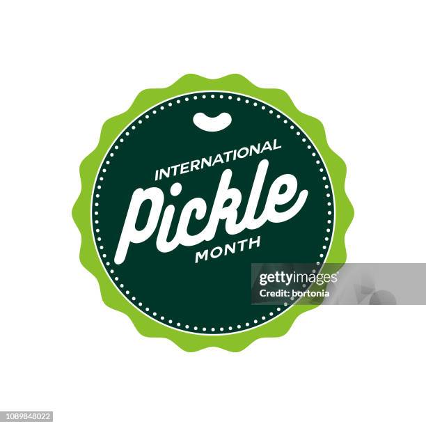 international pickle month - dill pickle stock illustrations