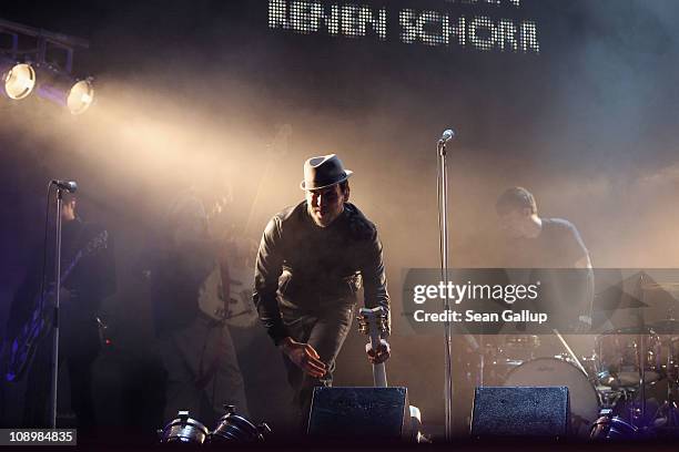 Beatsteaks perform at the grand opening ceremony during the opening day of the 61st Berlin International Film Festival at Berlinale Palace on...