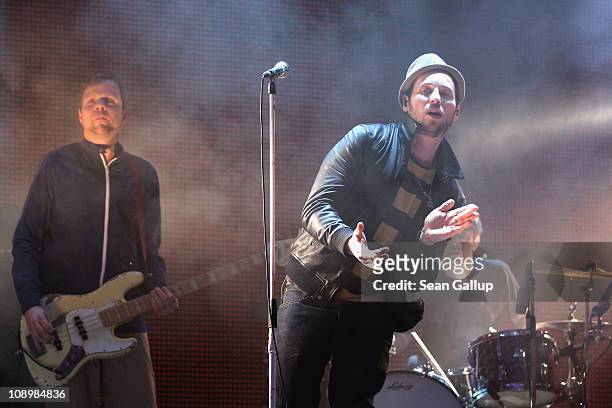 Beatsteaks perform at the grand opening ceremony during the opening day of the 61st Berlin International Film Festival at Berlinale Palace on...