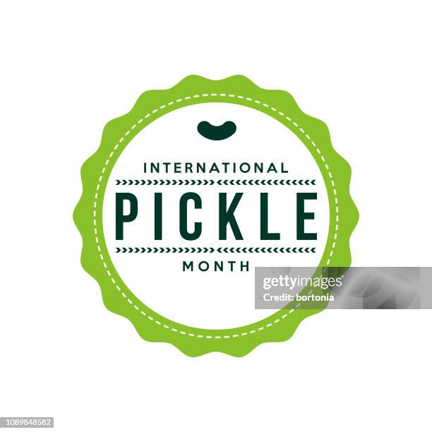 international pickle month - dill pickle stock illustrations