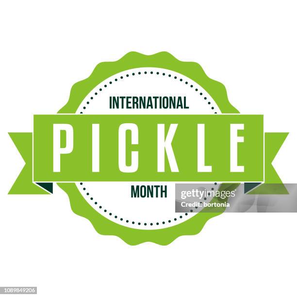 international pickle month - pickled stock illustrations