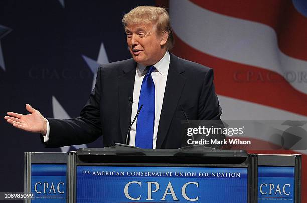 Donald Trump speaks at the Conservative Political Action conference , on February 10, 2011 in Washington, DC. The CPAC annual gathering is a project...