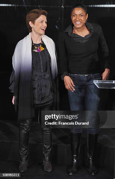 Marie-Jose Perec and France's Sports Minister Chantal Jouanno attend the 'Best French Sportsman Of The Year 2010' Award at Maison de la Radio on...