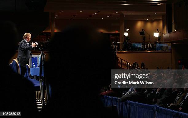 Donald Trump speaks at the Conservative Political Action conference , on February 10, 2011 in Washington, DC. The CPAC annual gathering is a project...