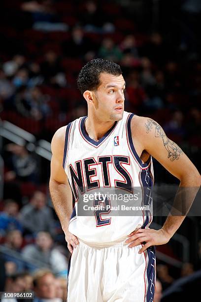 Jordan Farmar of the New Jersey Nets during the game against the New Orleans Hornets on February 9, 2011 at the Prudential Center in Newark, New...