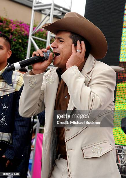 Voz de Mando performs onstage during the T-Mobile World Cup Viewing Party at Plaza Mexico on June 11 at Plaza Mexico in Lynwood, CA.