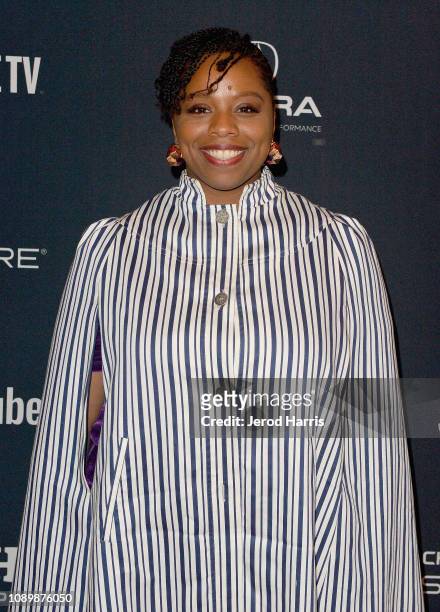 Artist Patrisse Cullors attends the "Can Art Save Democracy?" Panel during the 2019 Sundance Film Festival at Filmmaker Lodge on January 26, 2019 in...