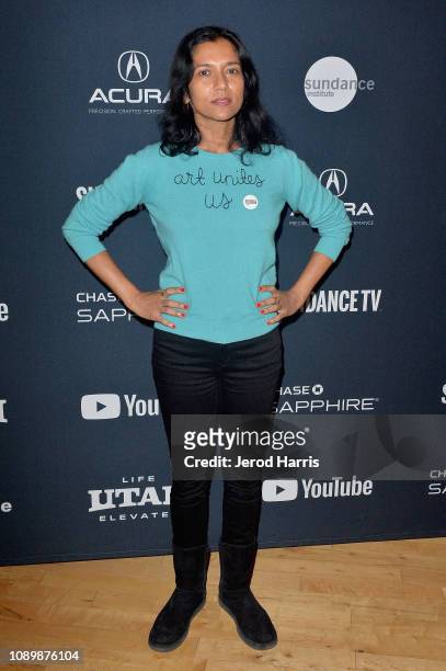 Author Tanya Selvaratnam attends the "Can Art Save Democracy?" Panel during the 2019 Sundance Film Festival at Filmmaker Lodge on January 26, 2019 in...