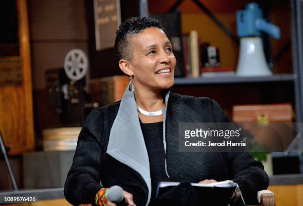 Director of the Documentary Film Program at Sundance Institute Tabitha Jackson speaks during the "Can Art Save Democracy?" Panel during the 2019...