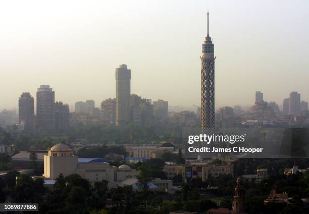 cairo downtown skyline - cairo tower stock pictures, royalty-free photos & images