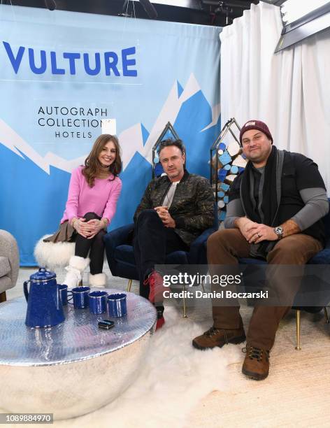 Tonya Cornelisse, David Arquette and Max Adler attend the Vulture Spot during Sundance Film Festival on January 26, 2019 in Park City, Utah.