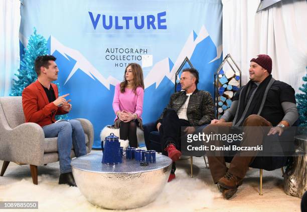 Tonya Cornelisse, David Arquette and Max Adler attend the Vulture Spot during Sundance Film Festival on January 26, 2019 in Park City, Utah.