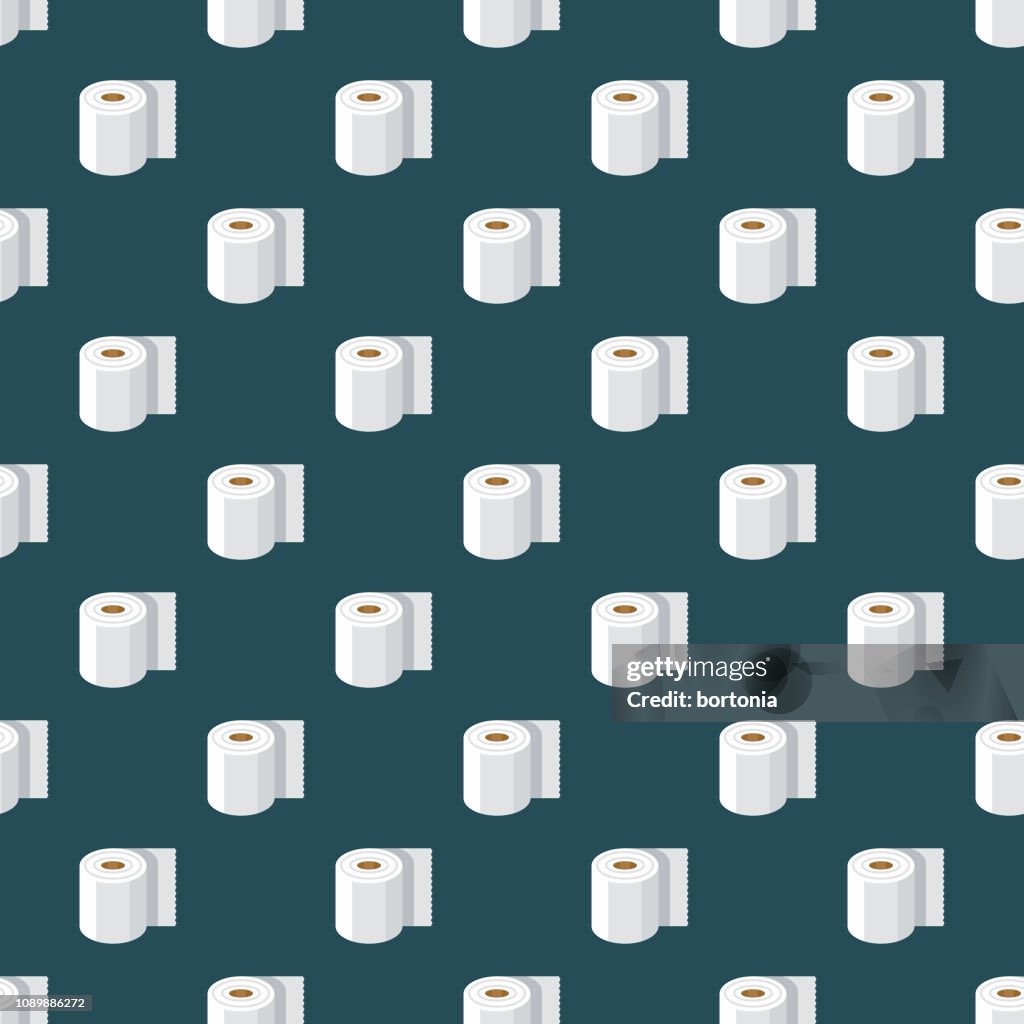 Toilet Paper April Fools' Day Seamless Pattern