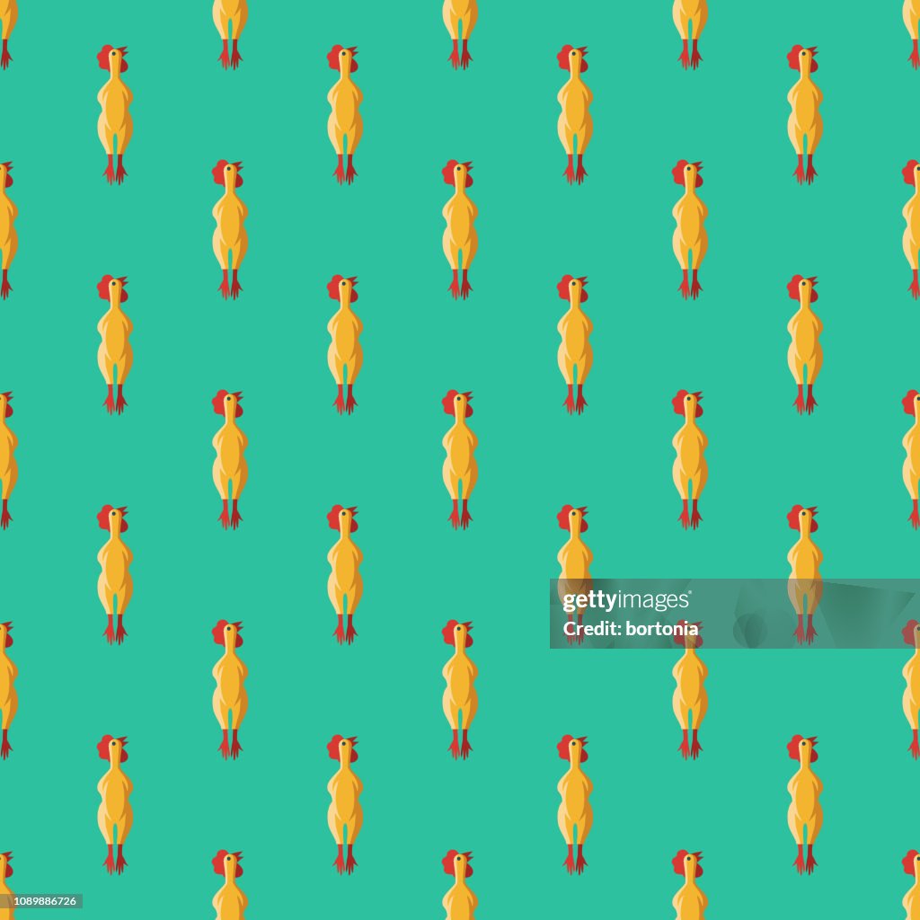Rubber Chicken April Fools' Day Seamless Pattern