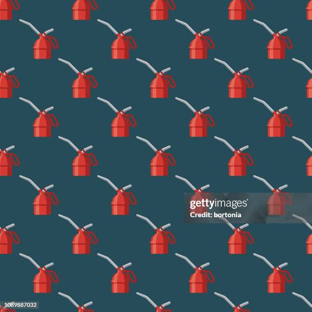 ilustrações de stock, clip art, desenhos animados e ícones de oil can vehicle service seamless pattern - lata de óleo