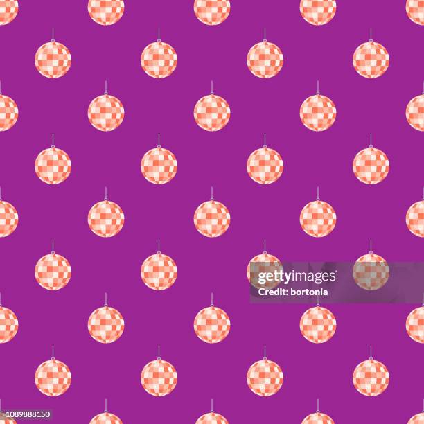disco ball birthday seamless pattern - disco ball pattern stock illustrations