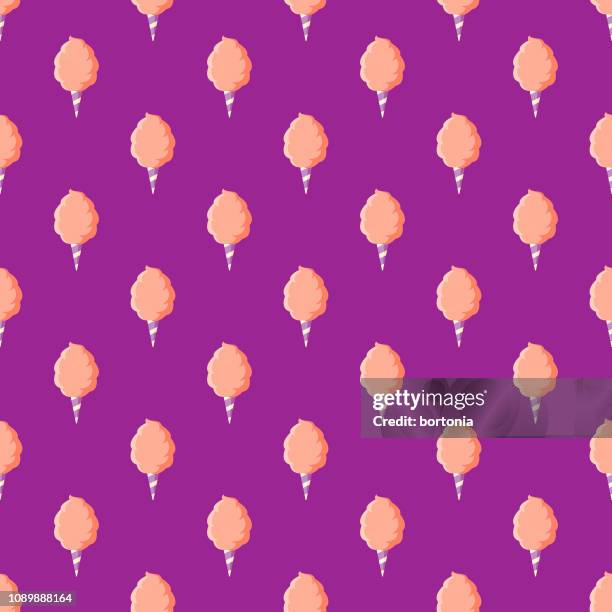 cotton candy birthday seamless pattern - candy floss stock illustrations