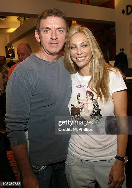 Michael Patrick King and Lisa Pliner during Donald J. Pliner Instore To Benefit Cure Autism Now in Los Angeles, California, United States.