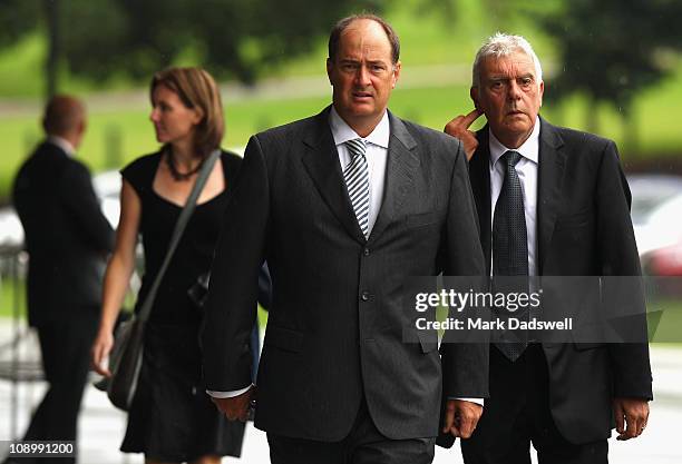 General Manager and Sales Director of Channel Seven Melbourne Lewis Martin and the Chairman of Channel Seven Melbourne Ian Johnson arrive for the...