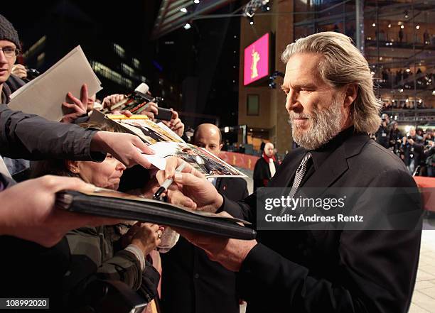 Actor Jeff Bridges attends the 'True Grit' Premiere during the opening day of the 61st Berlin International Film Festival at Berlinale Palace on...