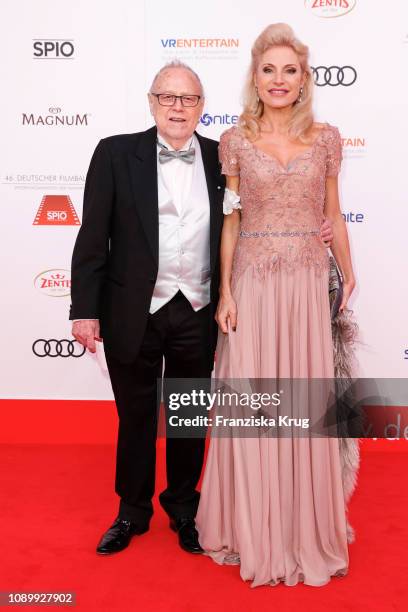 Joseph Vilsmaier and his girlfriend Birgit Muth during the 46th German Film Ball at Hotel Bayerischer Hof on January 26, 2019 in Munich, Germany.