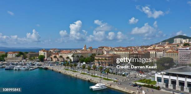 ajaccio from port, corsica, france. - ajaccio stock-fotos und bilder