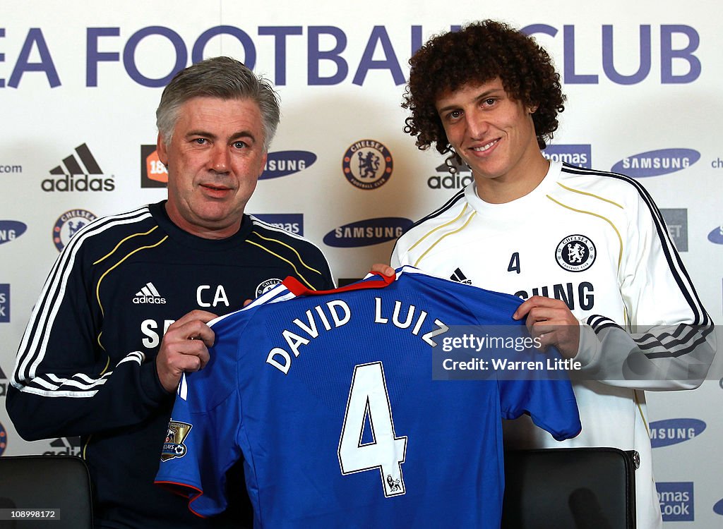 Chelsea Press Conference to announce new signing David Luiz