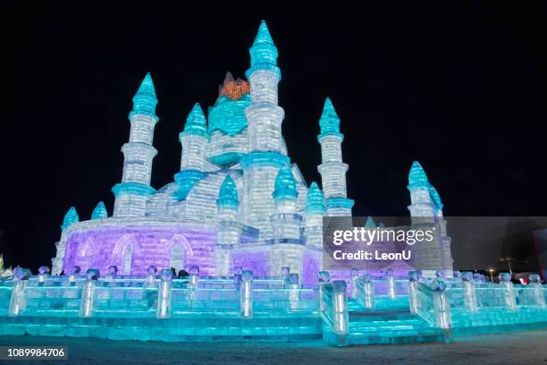 ice and snow world, harbin, china - chinese festival stock pictures, royalty-free photos & images