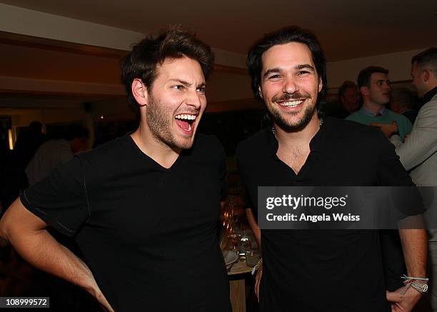 Elliot Bisnow and Jeff Rosenthal of Summit Series attend the Friends N Family Dinner at The Jack Warner Estate on February 10, 2011 in Los Angeles,...