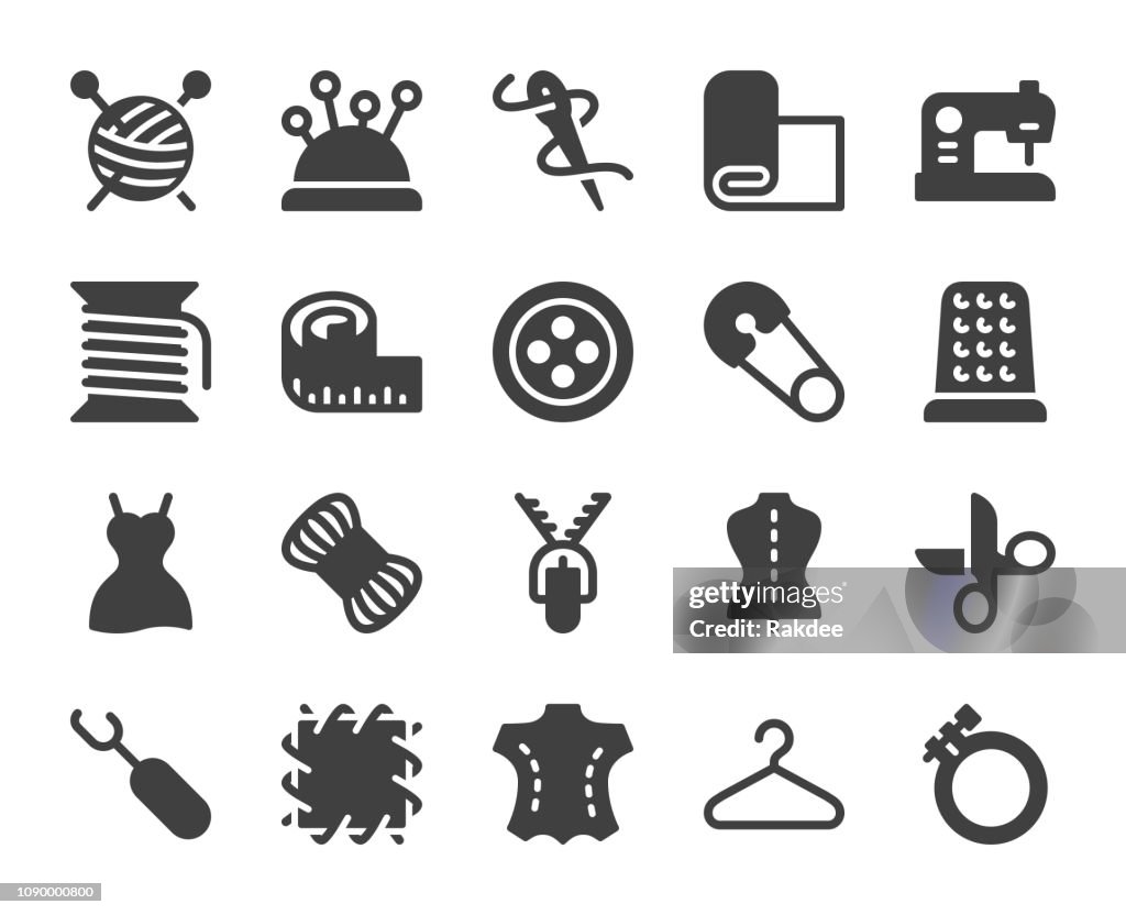 Sömnad och handarbete - ikoner