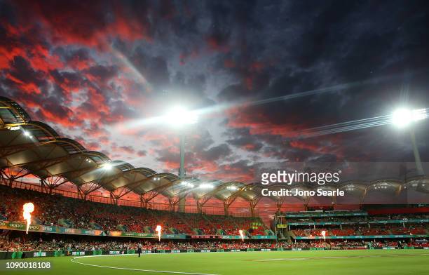 General view during the Big Bash League match between the Melbourne Stars and the Sydney Thunder at Metricon Stadium on January 05, 2019 in Gold...