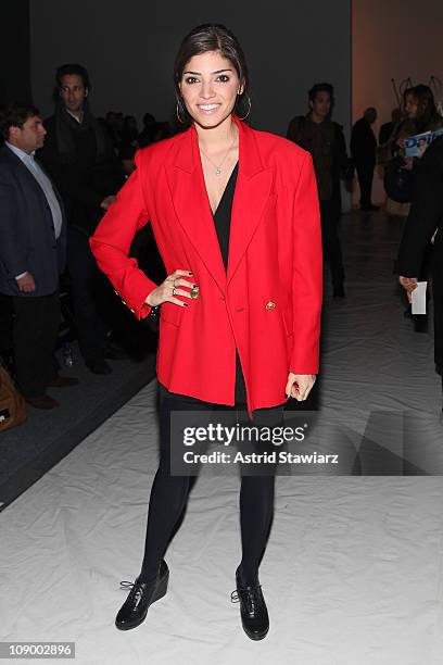 Actress Amanda Setton attends the Ruffian Fall 2011 fashion show during Mercedes-Benz Fashion Week at The Studio at Lincoln Center on February 11,...