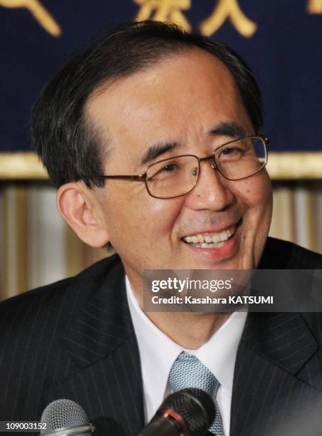Masaaki Shirakawa, governor of the Bank of Japan, makes a speech during the press conference held on February 7, 2011 at the Foreign Correspondents...