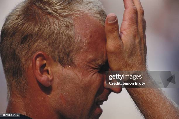 Thomas Muster of Austria during his Men's Singles match against Mark Woodforde at the U.S.Open Tennis Championship on 1st September 1995 at the USTA...