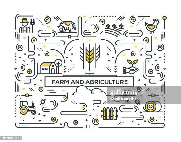 bauernhof und landwirtschaft linienmuster symbole design - honey stock-grafiken, -clipart, -cartoons und -symbole